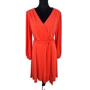 Lauren Ralph Lauren Black Label NWT Long-Sleeve Red Jersey Dress Size 10